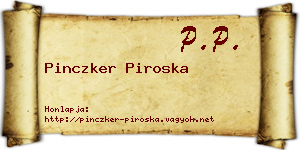Pinczker Piroska névjegykártya